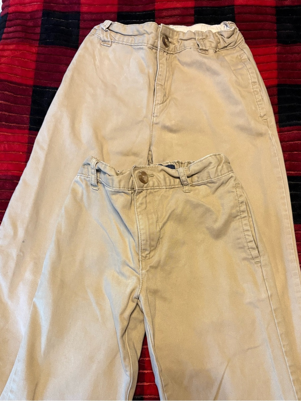 Two pairs Boys Size 7 Khaki Classic Chino Pants - Neutral Tan